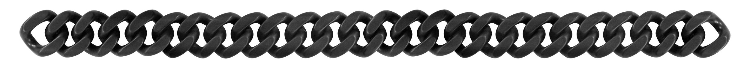 England Made Me Cuban Ceramic Matte Bracelet in Black - 18mm - 7" Long by Stephen Webster. Black matte ceramic Cuban link bracelet measuring 18mm wide and 7 inches long. This bracelet matches several clasps sold separately. England Made Me Cuban Ceramic Matte Bracelet in Black - 18mm - 7" Long
