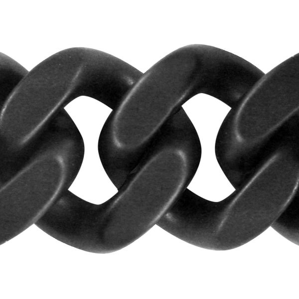 Closeup photo of England Made Me Cuban Ceramic Matte Bracelet in Black - 18mm - 7" Long