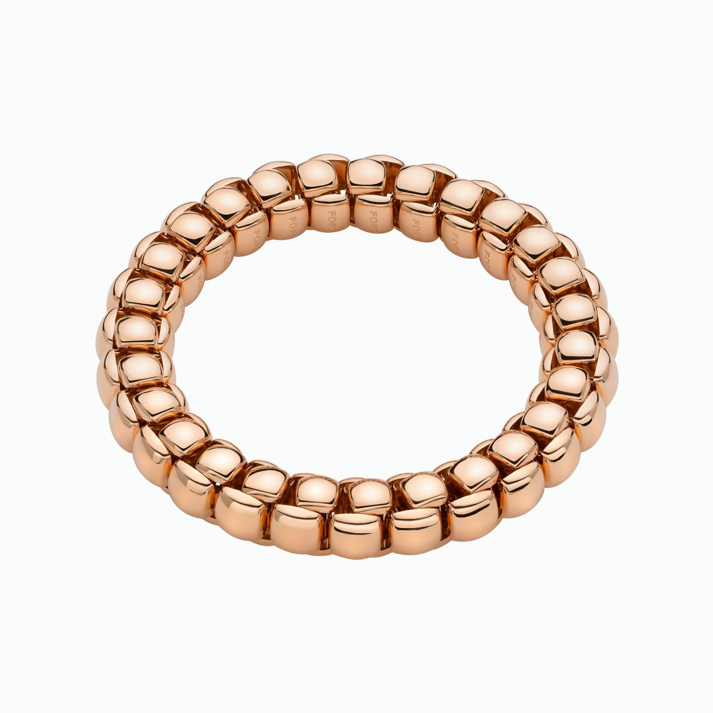 Luna Flex'It Bracelet in 18kt Rose Gold without diamonds - The bracelet measures 11.3mm wide by 11.0mm deep and is a size small, 16cm or 6.29 inches internal circumference. 520BS-R Luna Bracelet in 18kt Rose Gold - 11.3mm - Size S