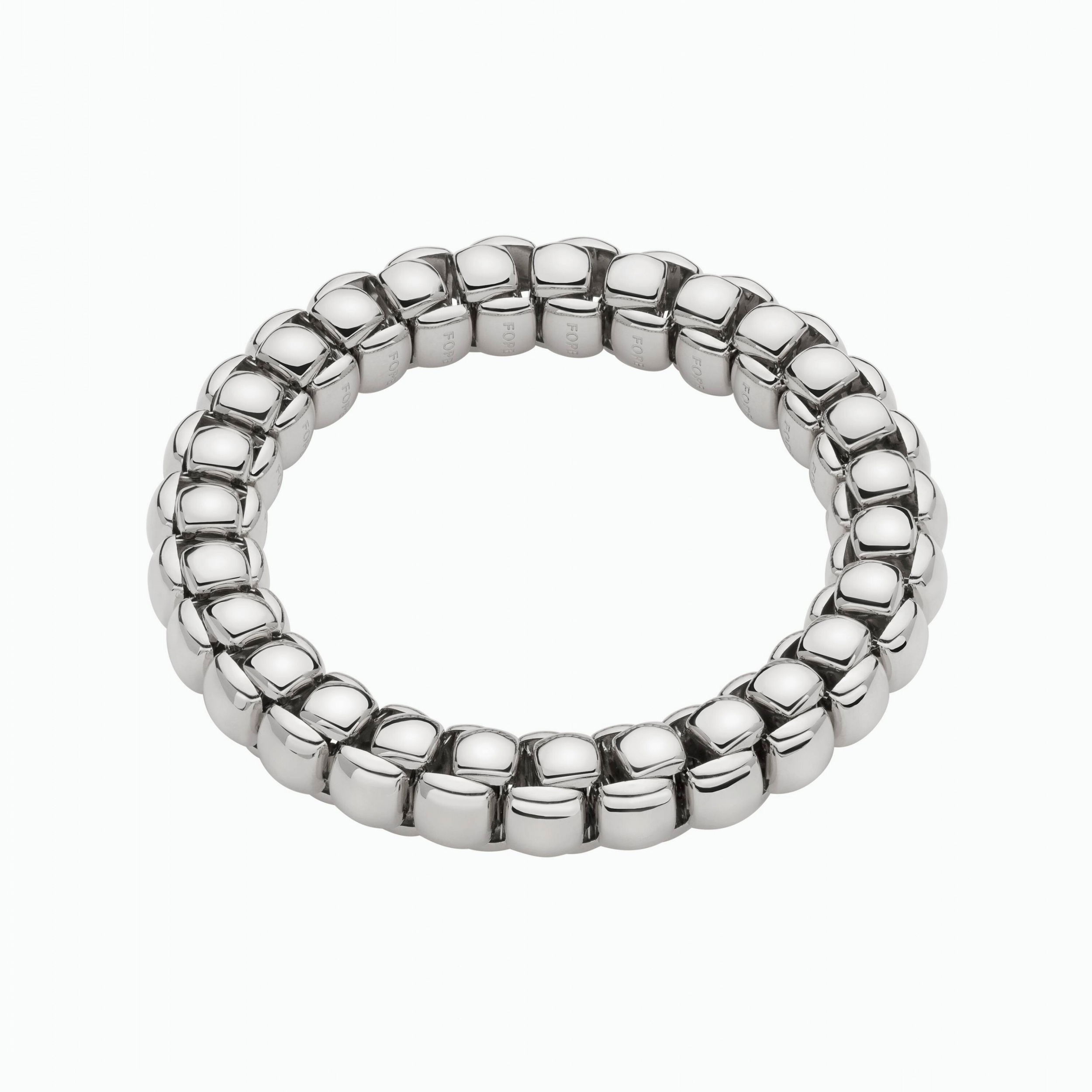 Luna Flex'It Bracelet in 18kt White Gold without diamonds - The bracelet measures 11.3mm wide by 11.0mm deep and is a size extra large, 19cm or 7.48 inches internal circumference. 520BXL-W Luna Bracelet in 18kt White Gold - 11.3mm - Size XL