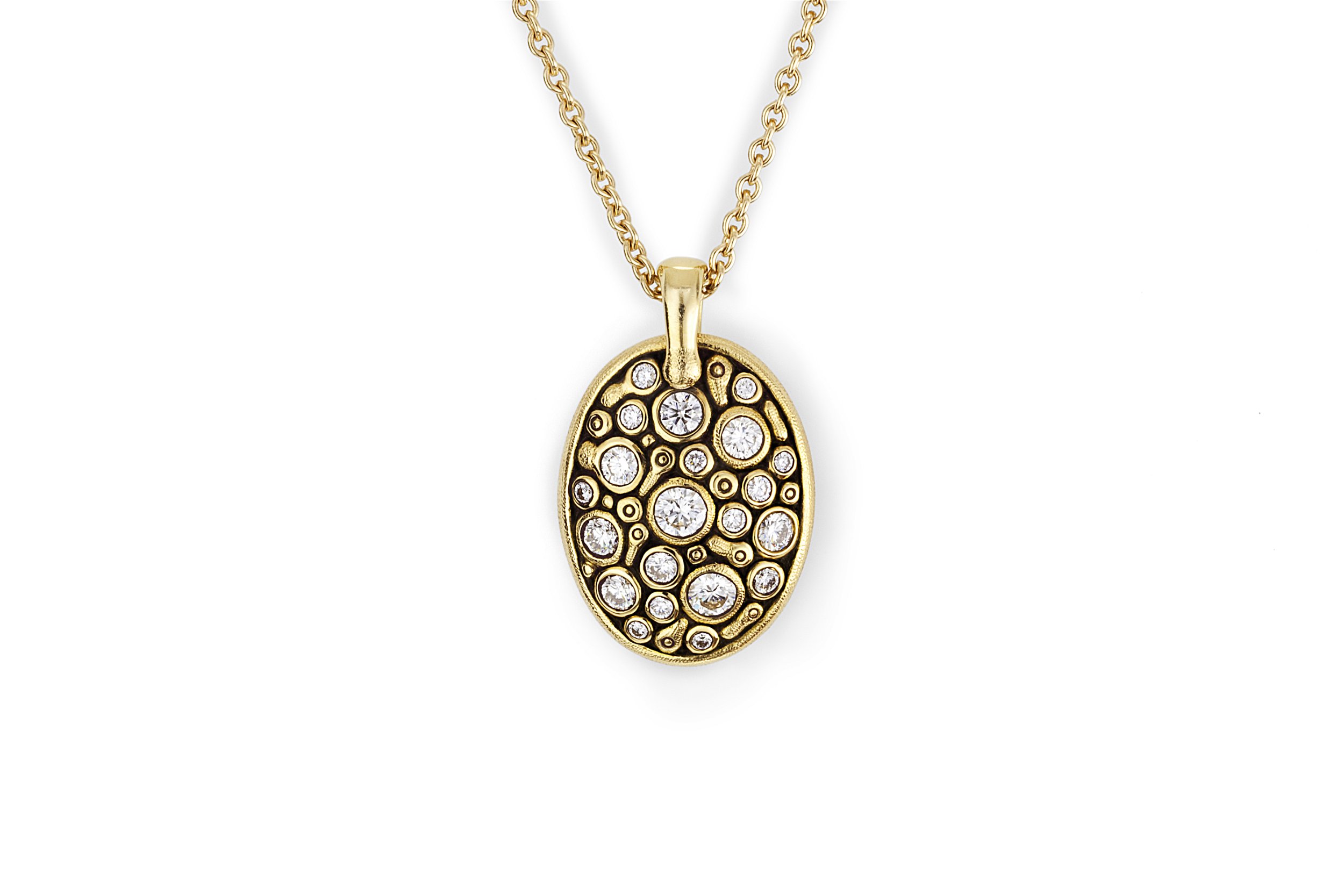Constellation Pendant Necklace with White Diamonds in 18kt Yellow Gold