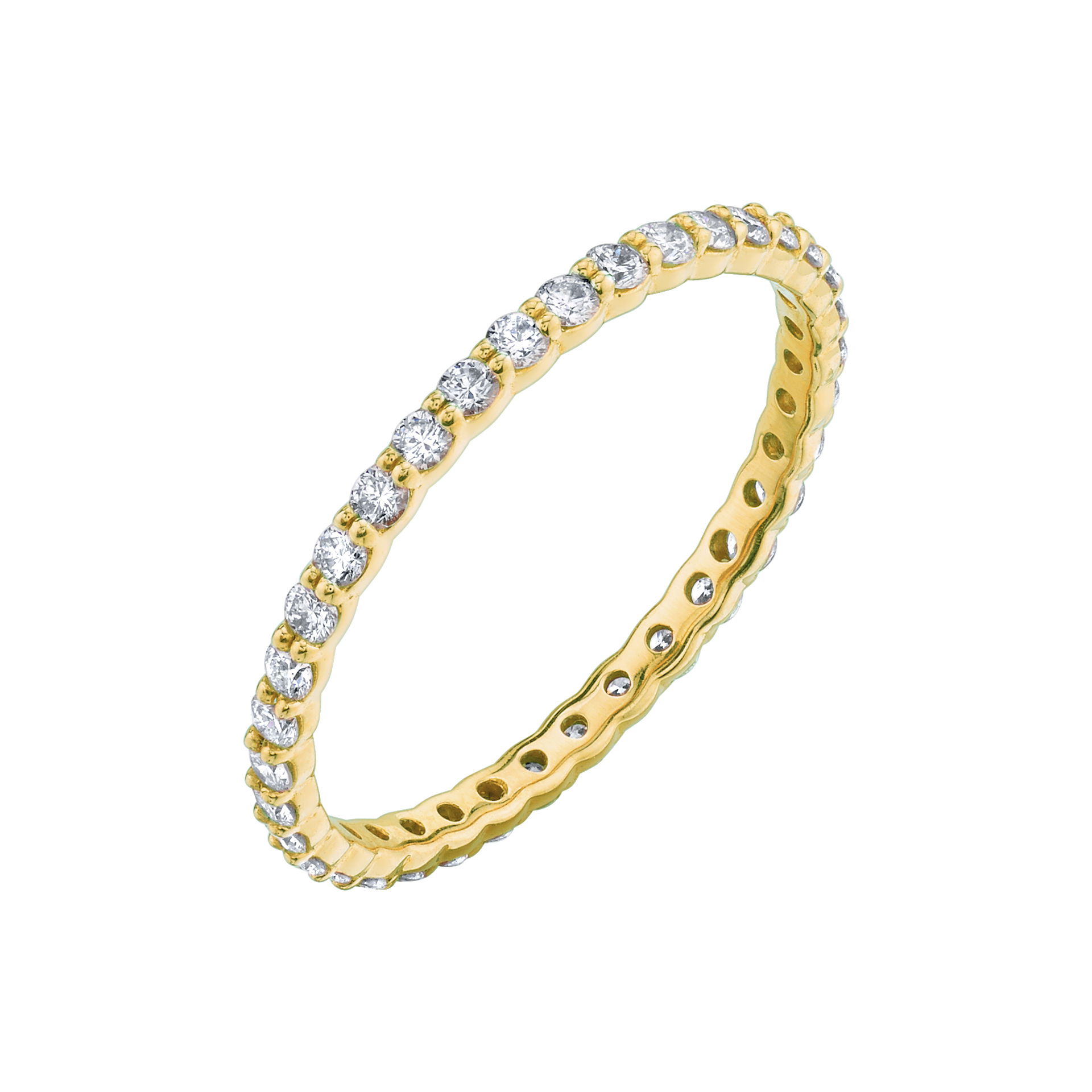 Eternity Band Stacking Ring with White Diamonds in 18kt Yellow Gold