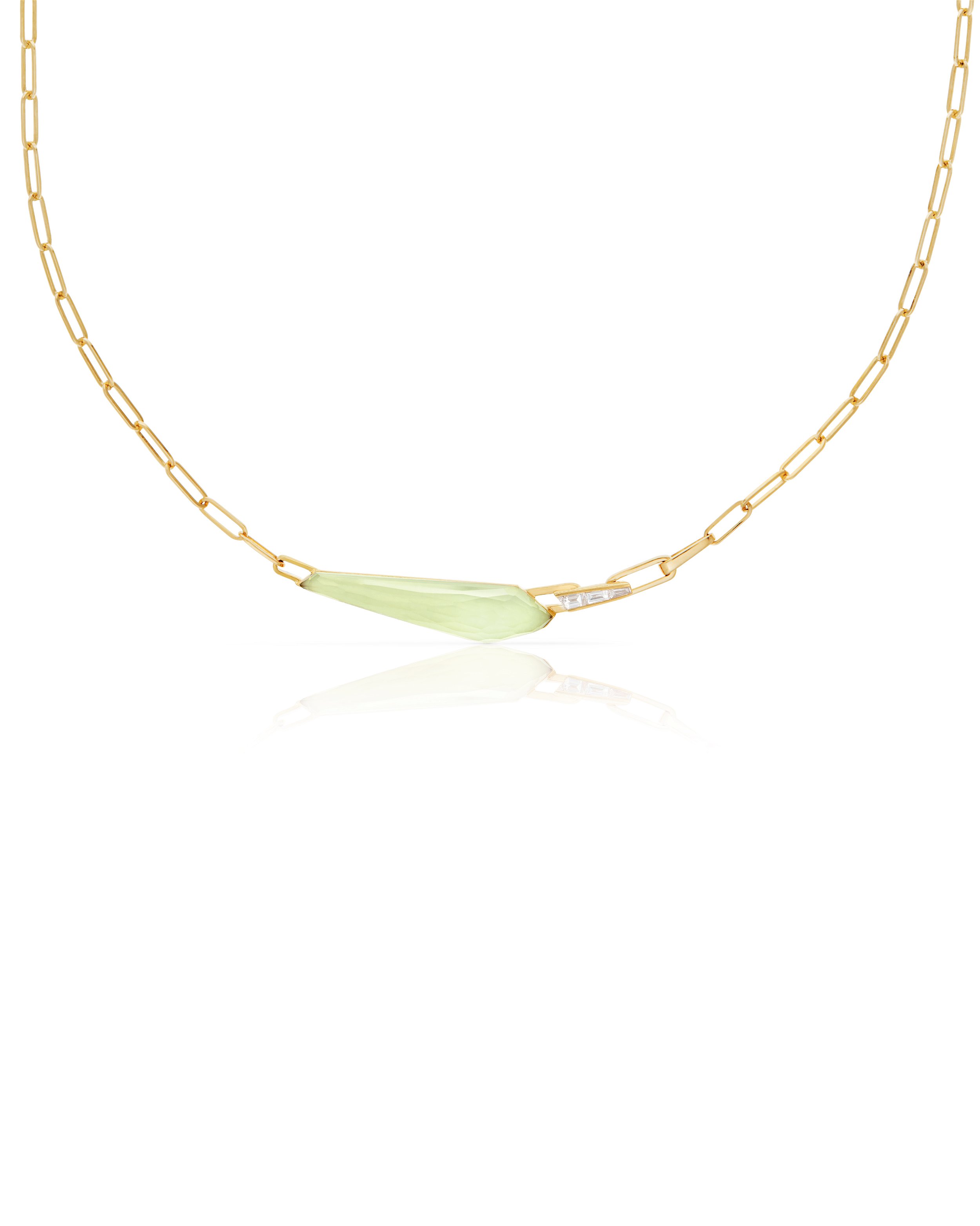 CH2 Shard Slimline Linked Choker Necklace with Chrysolemon in 18kt Yellow Gold - 16.5"