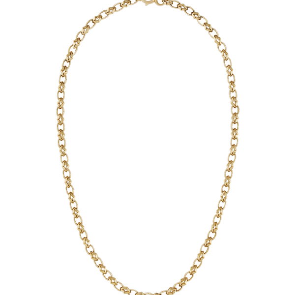 Closeup photo of New Cross Crosslink Chain Necklace in 18kt Yellow Gold - 23"