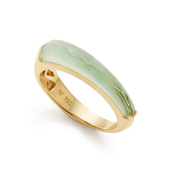 Closeup photo of CH2 Shard Stack Ring with Chrysolemon in 18kt Yellow Gold - Size 7