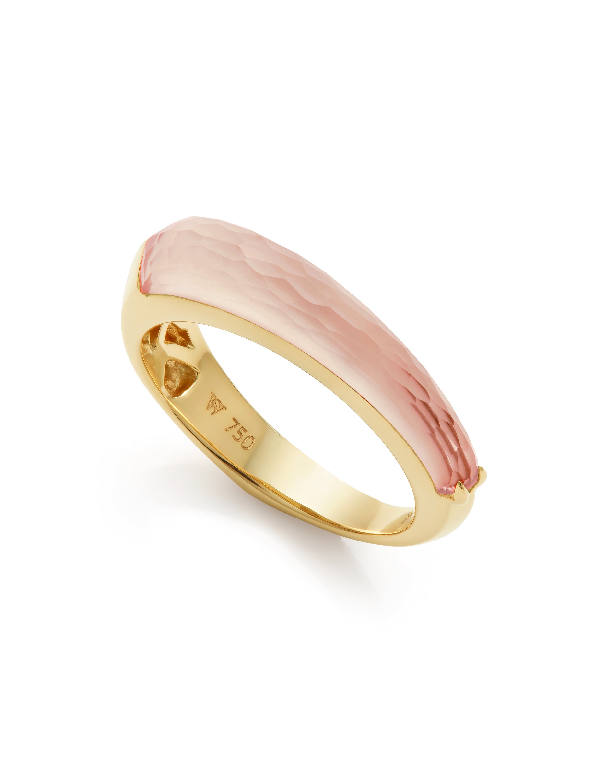 CH2 Shard Stack Ring with Peach Quartz in 18kt Yellow Gold - Size 7