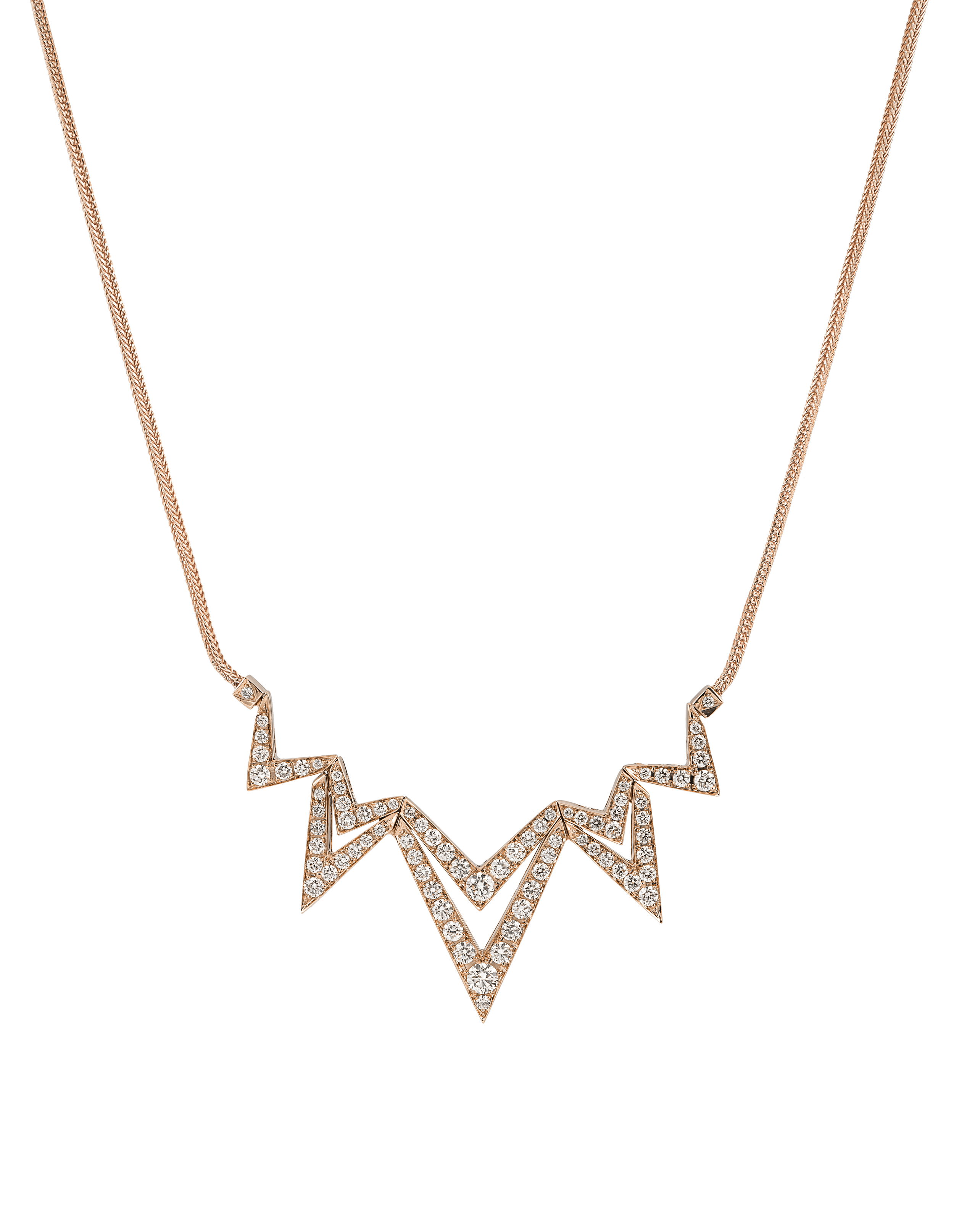 Lady Stardust Necklace with White Diamonds in 18kt Rose Gold