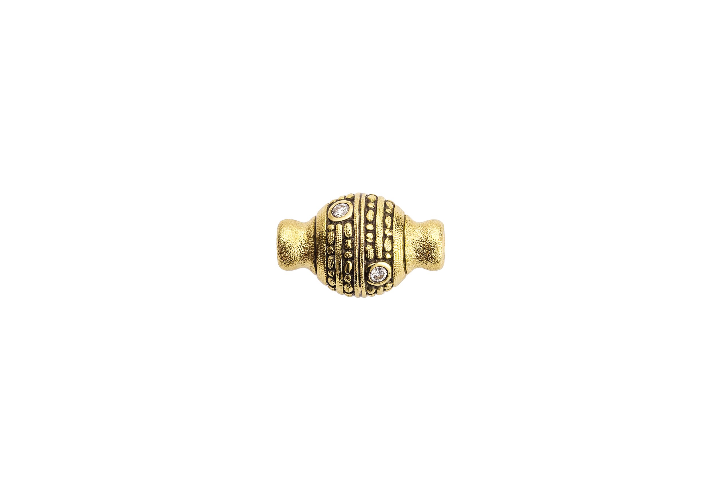 Vario Round Bead Clasp with White Diamonds in 18kt Yellow Gold