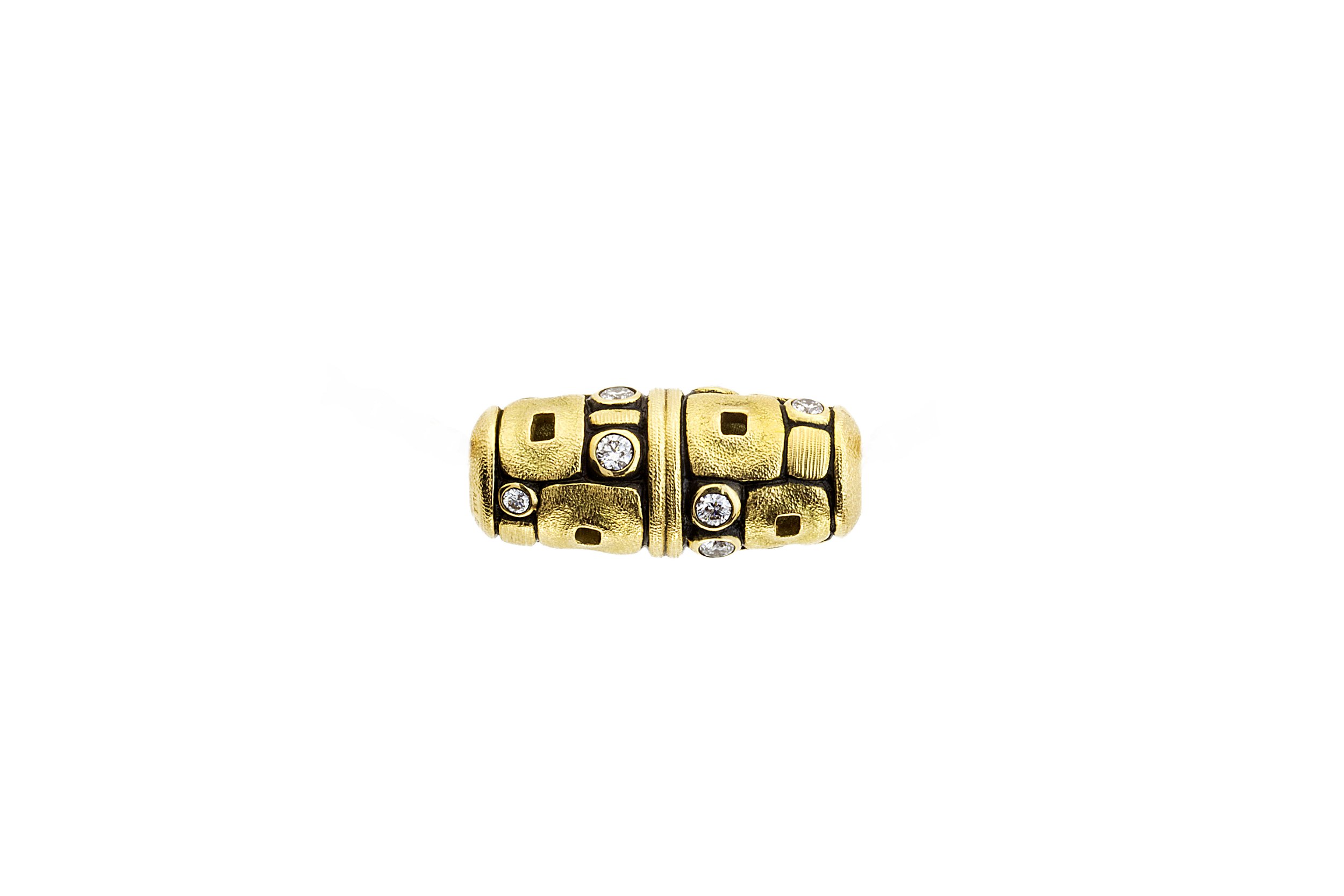 Little Windows Vario Clasp with White Diamonds in 18kt Yellow Gold