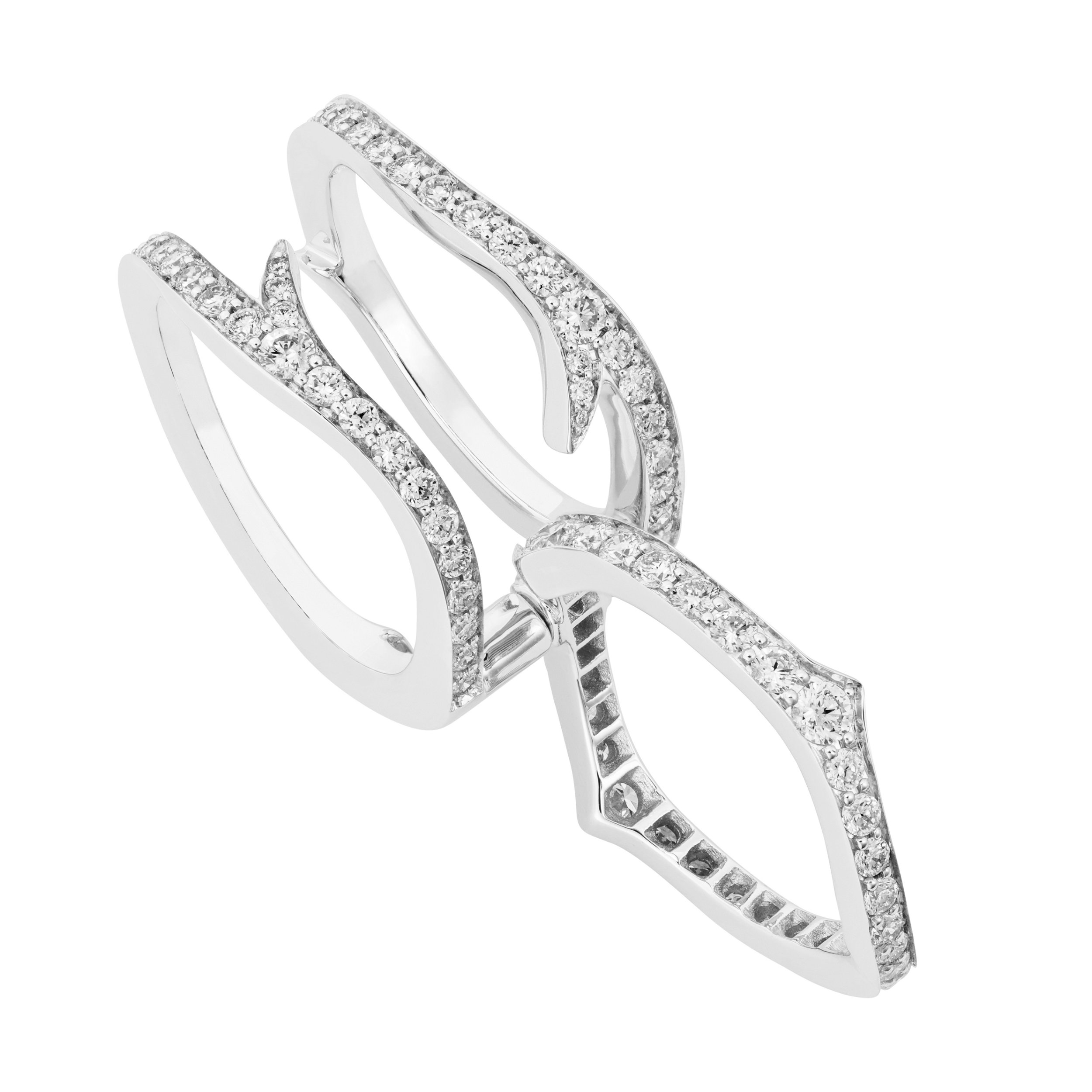 Thorn Convertible Ring with White Diamonds in 18kt White Gold