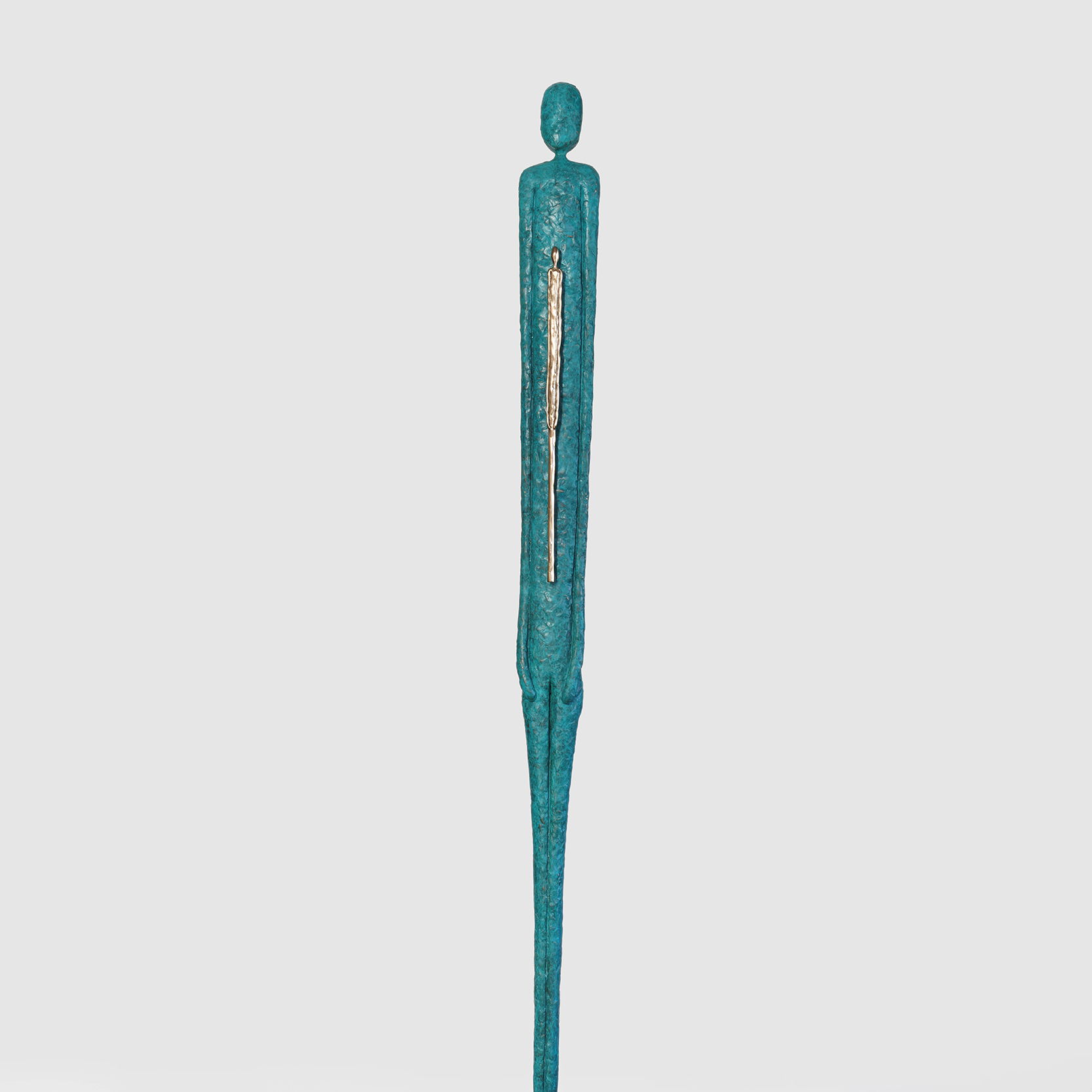 Internal Reflection 8 - Bronze Sculpture with steel - 74 inches tall by 15 inches square Internal Reflection 8 - Bronze Sculpture