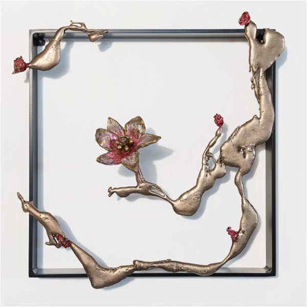 Closeup photo of In Dreams of Spring - Bronze Wall Sculpture