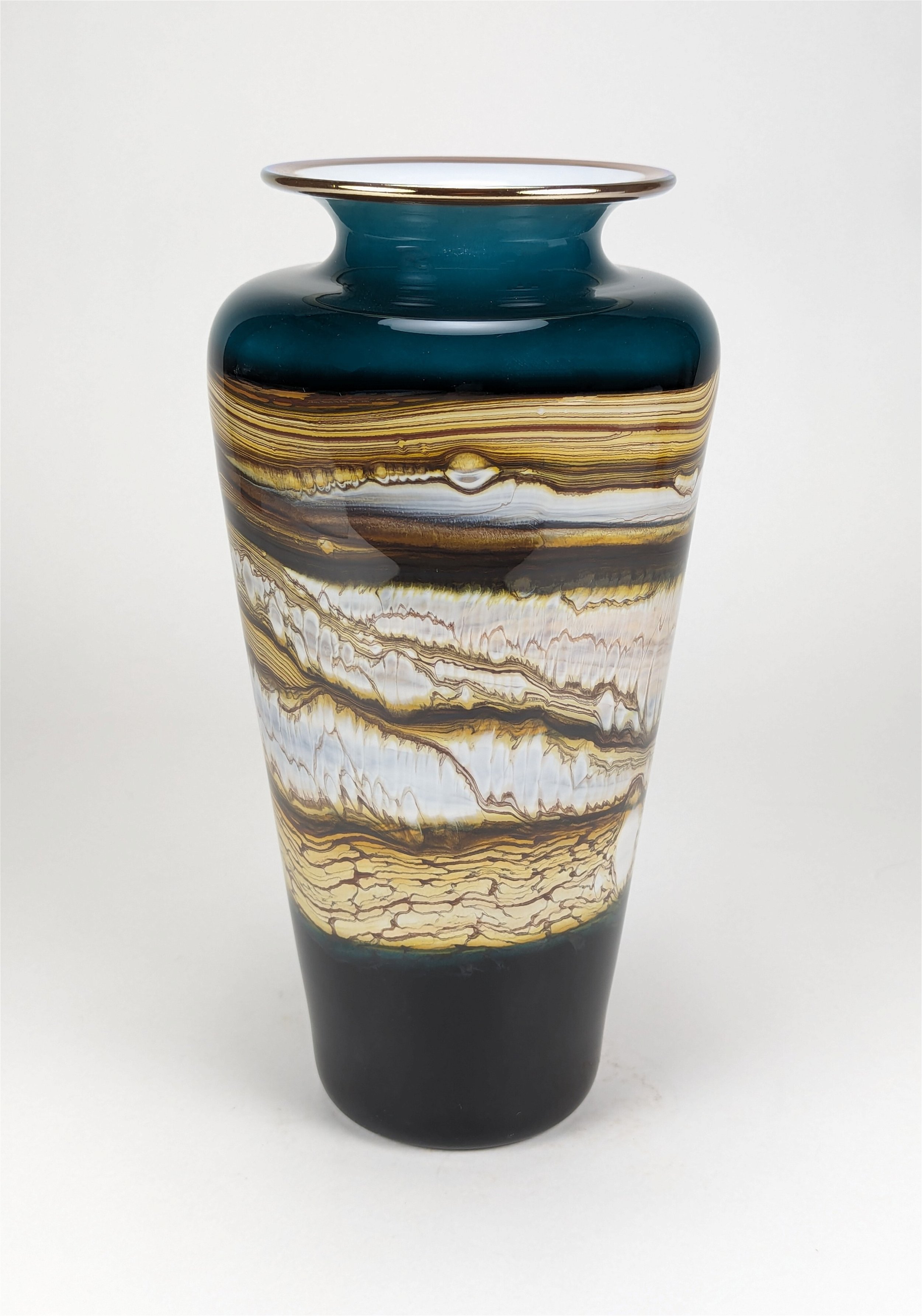 Strata Small Traditional Urn in Sage Glass