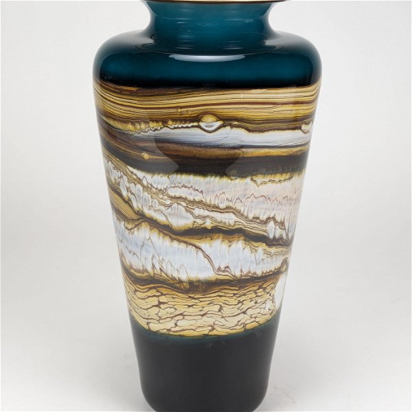 Closeup photo of Strata Small Traditional Urn in Sage Glass