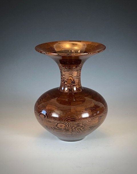 Segmented Wood Vase in Wenge