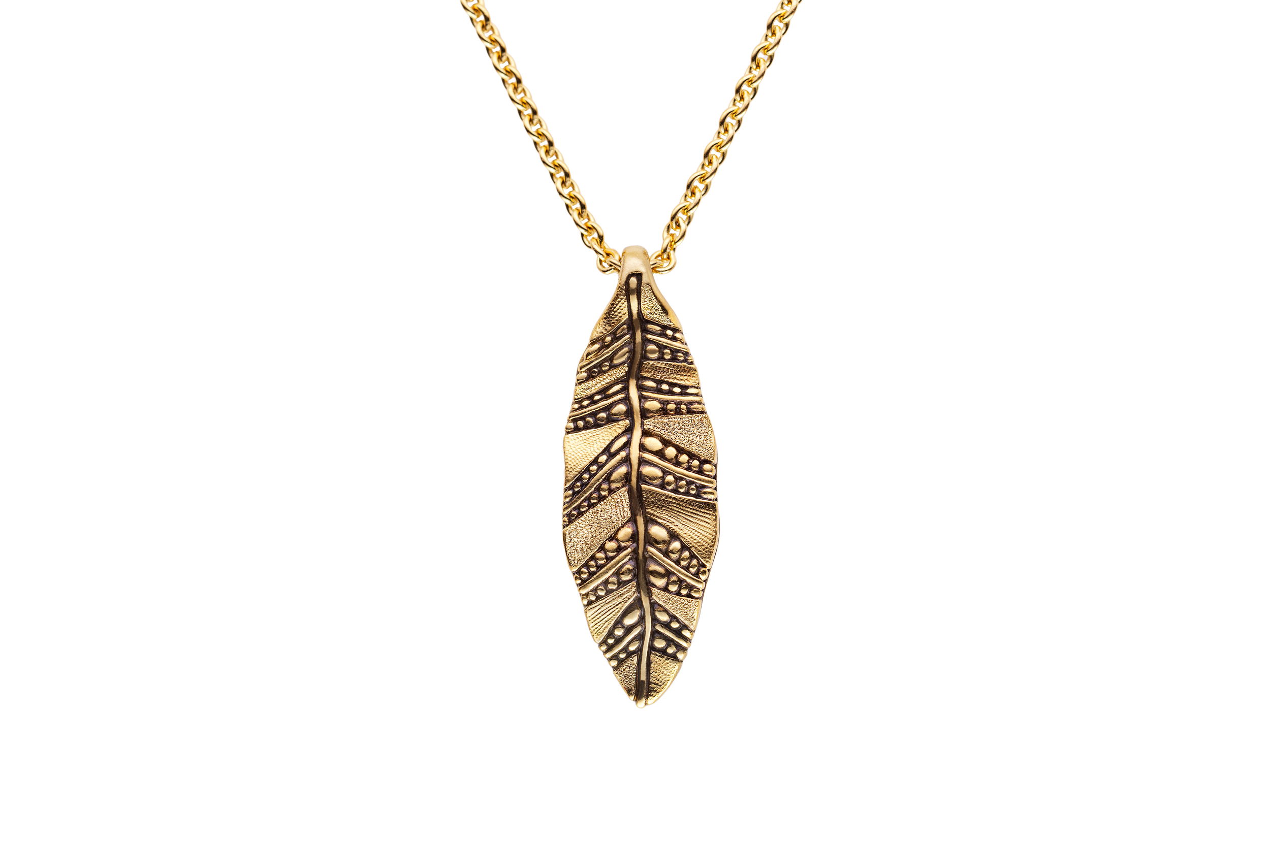 Leaf 2 Pendant Necklace in 18kt Yellow Gold