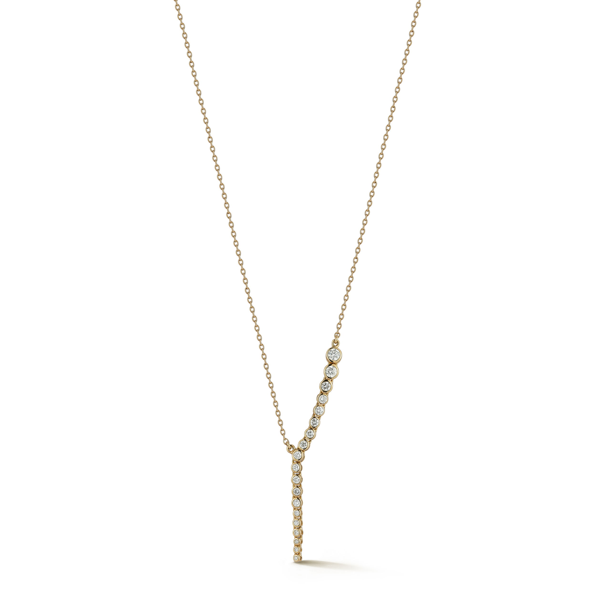 Amazonia Articulated Pendant Style Necklace with White Diamonds in 18kt Yellow Gold