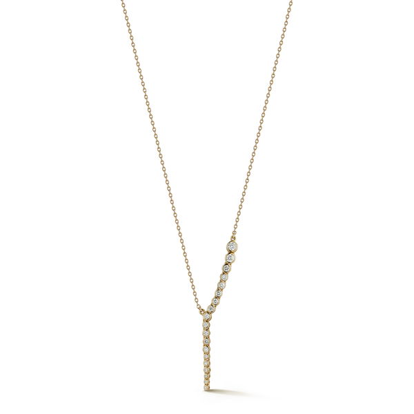 Closeup photo of Amazonia Articulated Pendant Style Necklace with White Diamonds in 18kt Yellow Gold