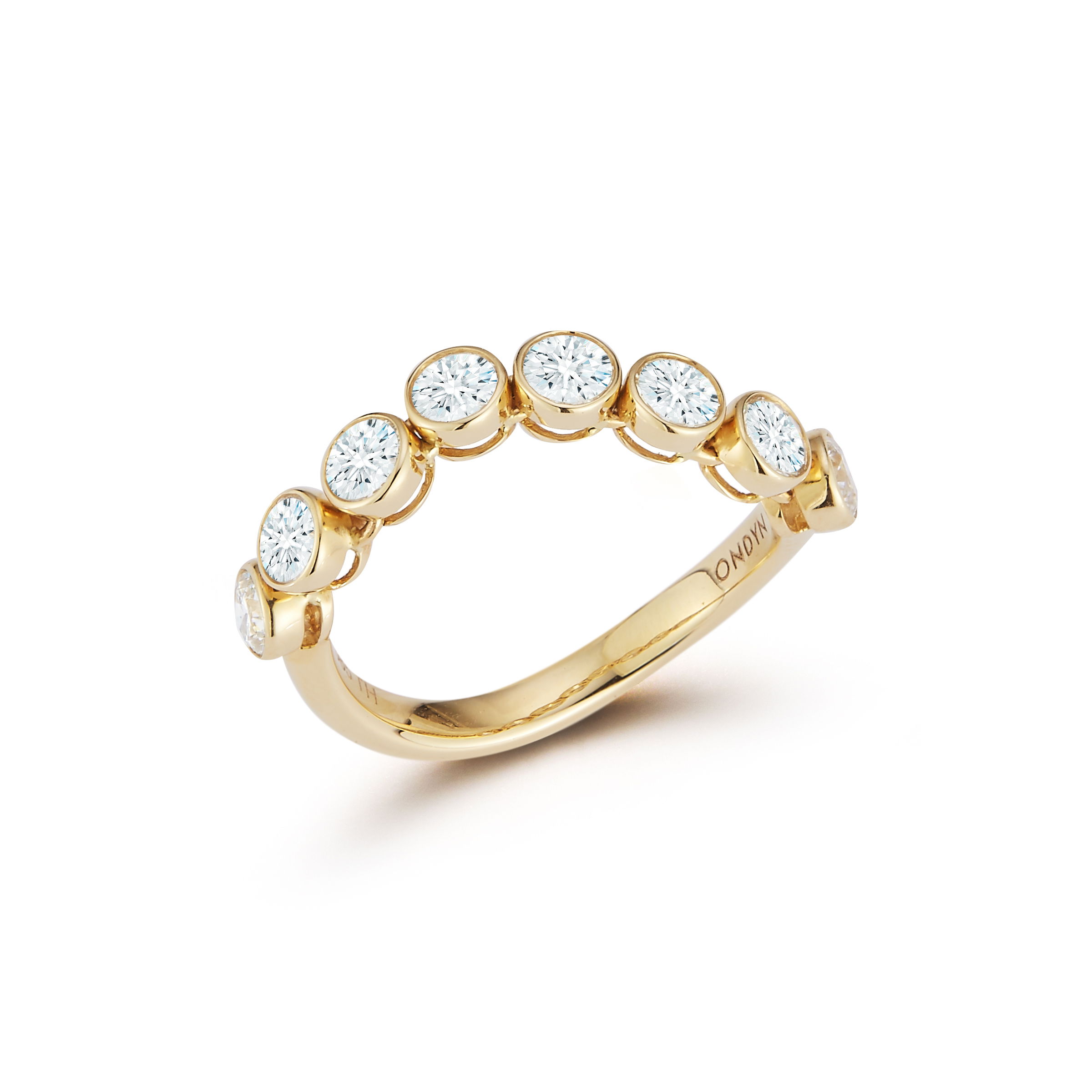 Capri Large Ring with White Diamonds in 18kt Yellow Gold - Size 7