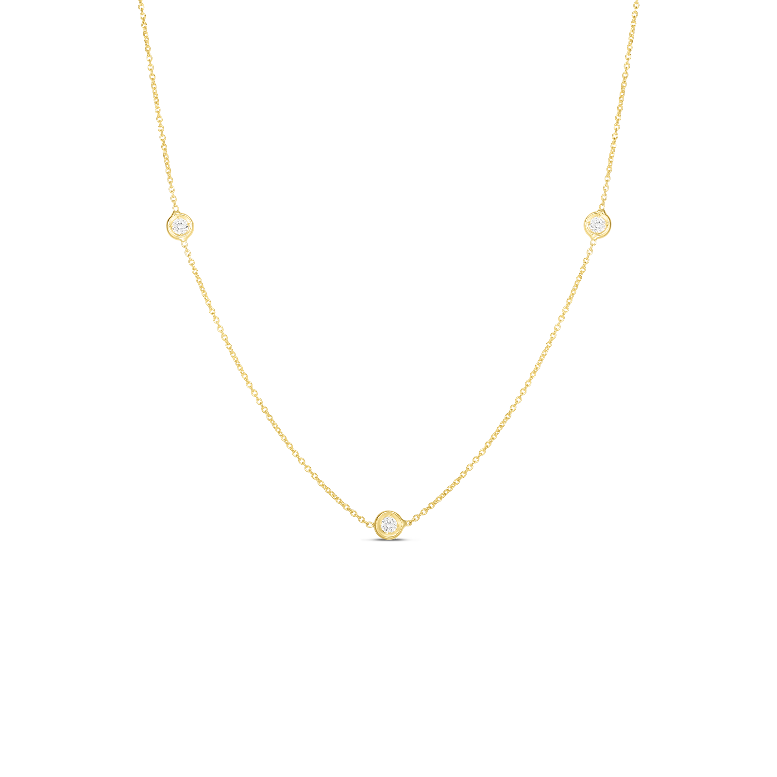 Diamonds by the Inch 3 Station Necklace in 18kt Yellow Gold