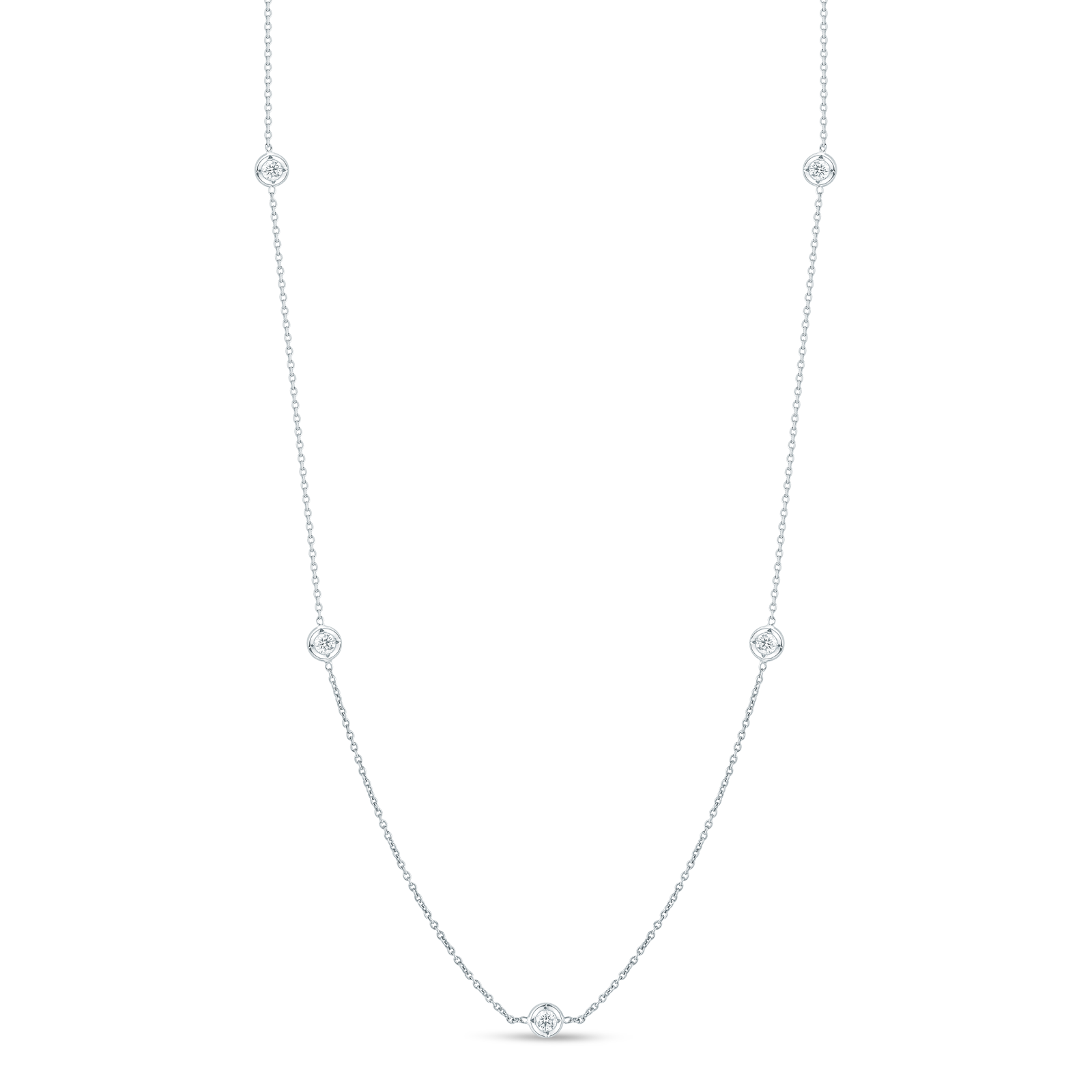 Diamonds by the Inch 7 Station Necklace in 18kt White Gold