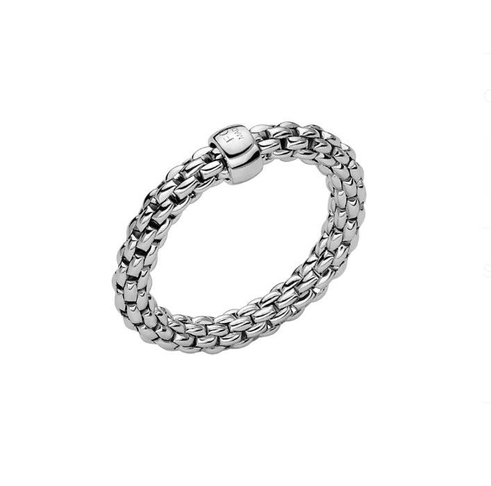 Essentials Narrow Ring with No Stones in 18kt White Gold - M