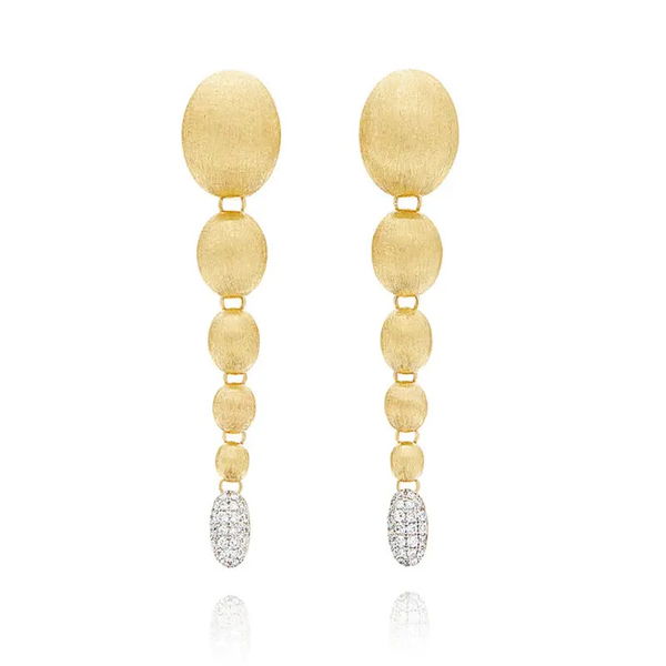 Closeup photo of Dancing in the Rain Ivy Charming Drop Earrings with Diamonds in 18kt Yellow Gold