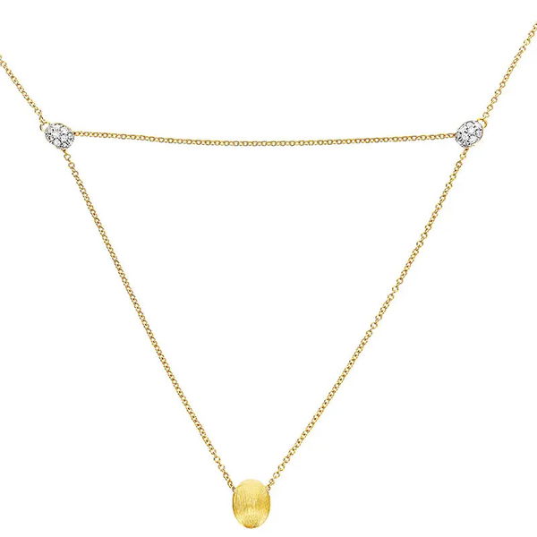 Closeup photo of Dancing in the Rain Elite Luce 3 in 1 Small Diamond Convertible Necklace in 18kt Yellow Gold