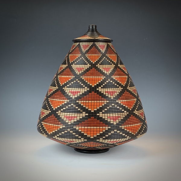 Closeup photo of Basket Illusion African Basket Wood Vessel