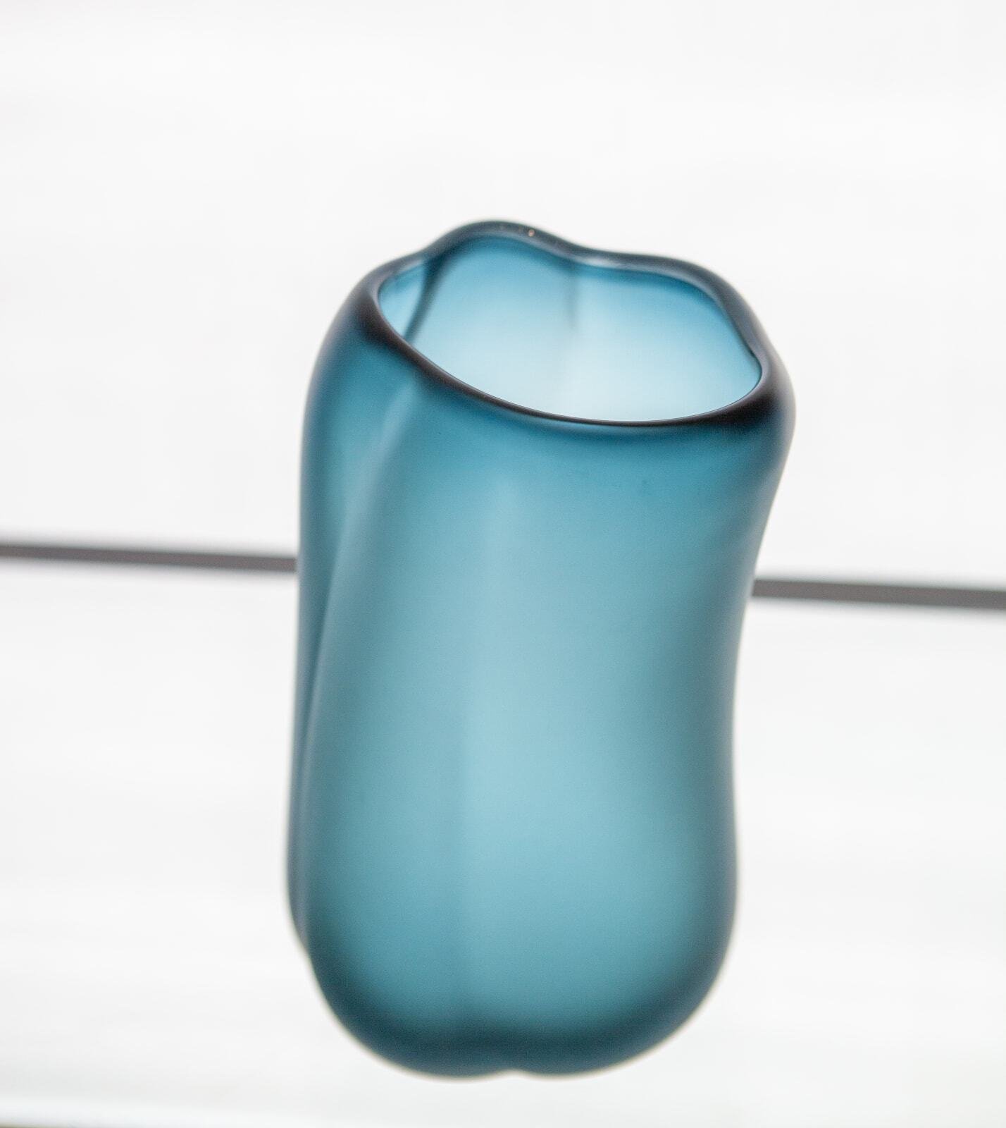 Steel Blue Tall Vase