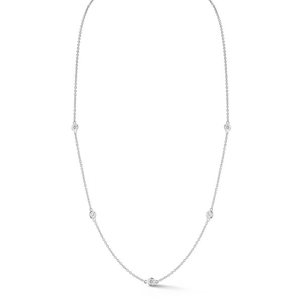 Closeup photo of Diamonds by the Yard 0.50ctw Five White Diamond Necklace in 14kt White Gold