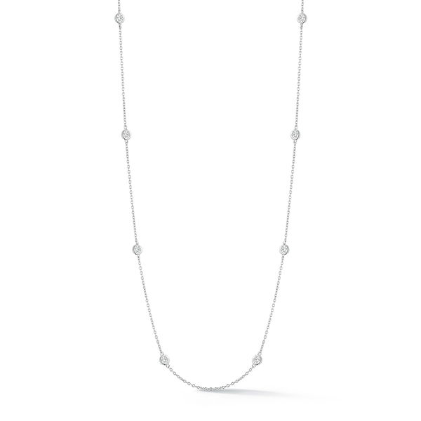 Closeup photo of Diamonds by the Yard 0.75ctw Eight White Diamond Necklace in 14kt White Gold