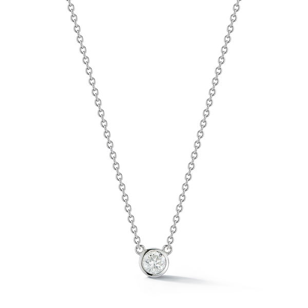 Closeup photo of Diamonds by the Yard 0.25ct One White Diamond Necklace in 14kt White Gold