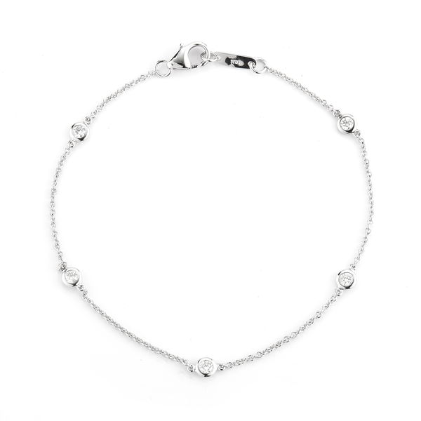 Closeup photo of Diamonds by the Yard 0.50ctw Five Round White Diamond Bracelet in 14kt White Gold