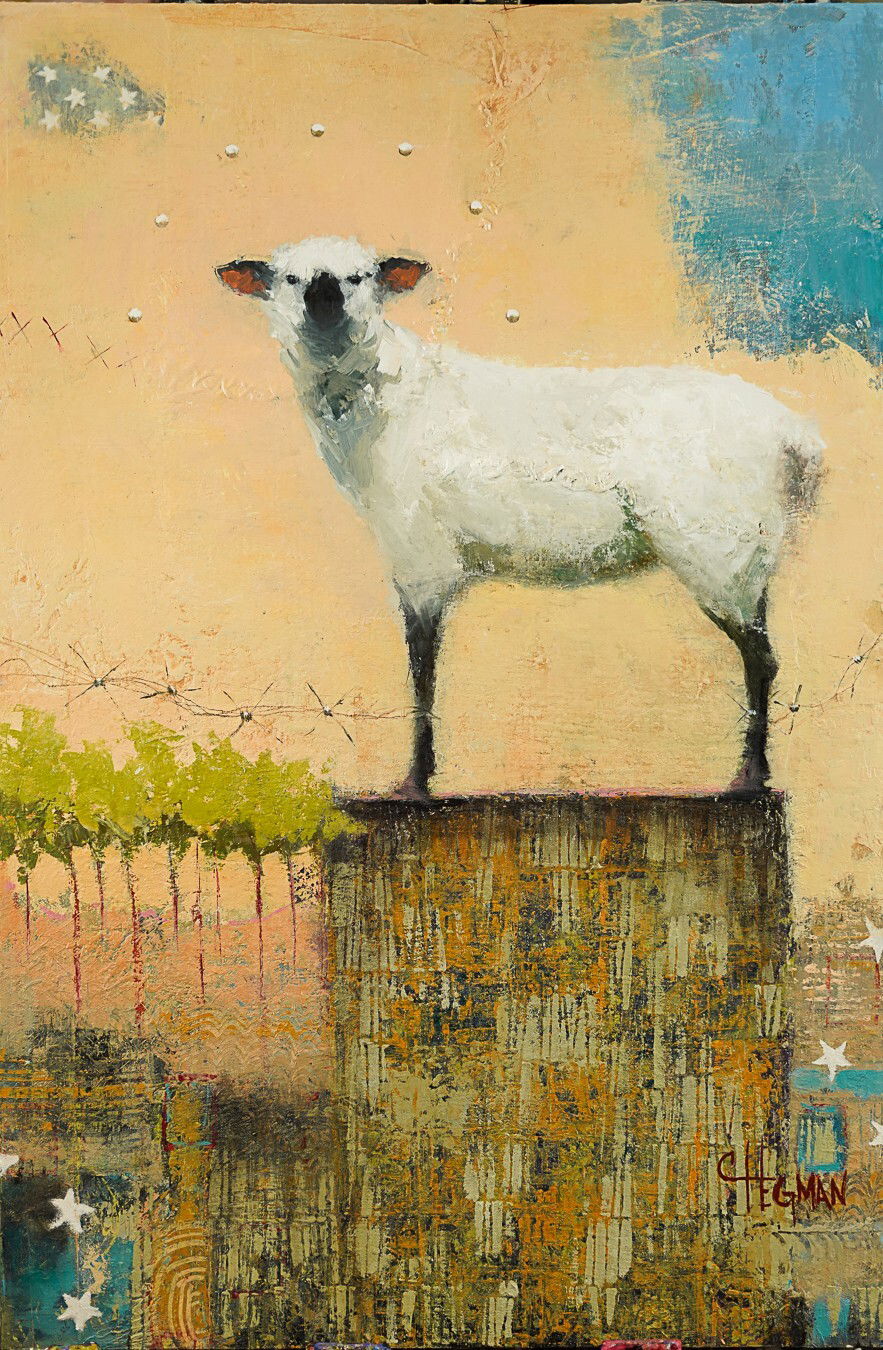 Fractured Peace by Cathy Hegman - Oil on canvas over wood panel - 36 inches by 24 inches Fractured Peace
