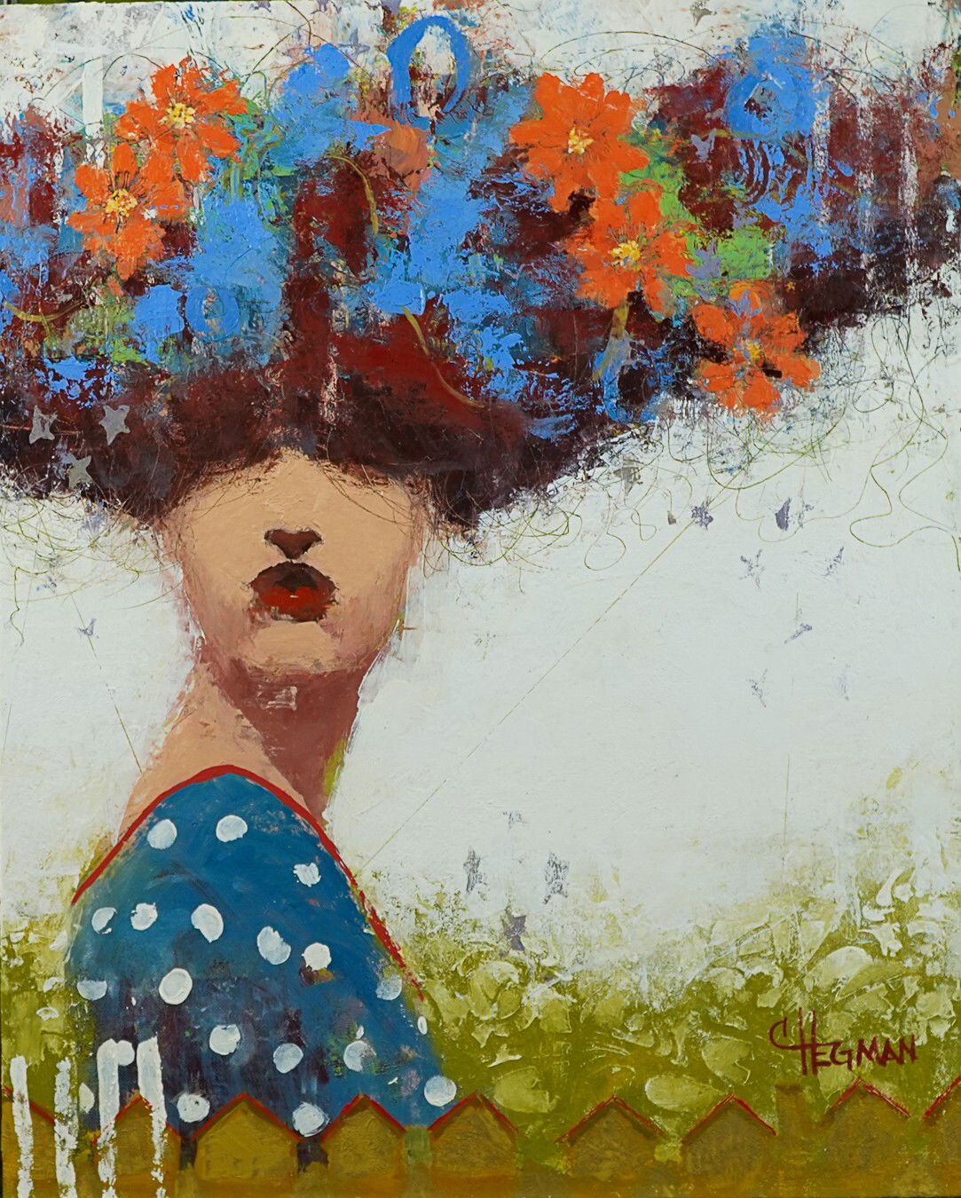 HomeMakers I by Cathy Hegman - Oil on canvas over wood panel - 20 inches by 16 inches HomeMakers I