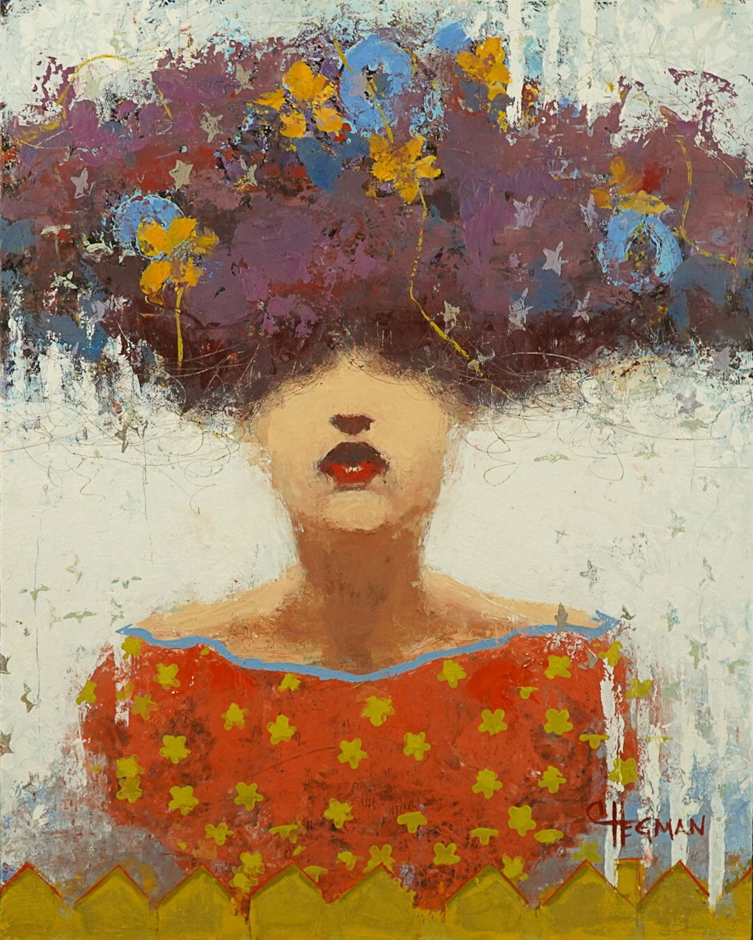 HomeMakers II by Cathy Hegman - Oil on canvas over wood panel - 20 inches by 16 inches HomeMakers II