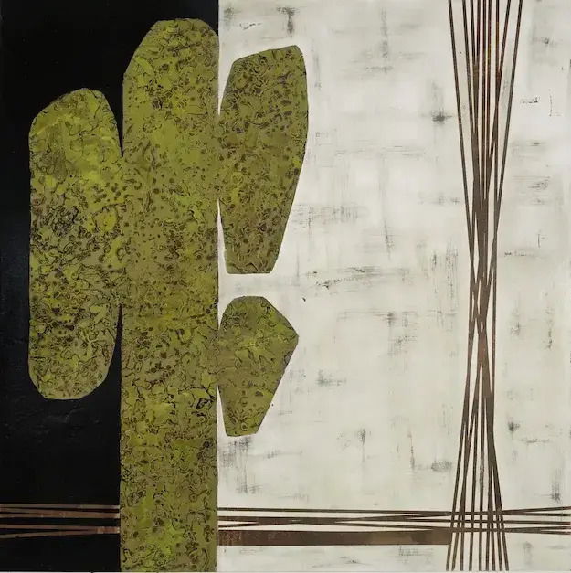 Sculptural Desert by Kathleen Hope - Cement and pigment on wood panel - 42 inches by 42 inches by 2 inches Sculptural Desert