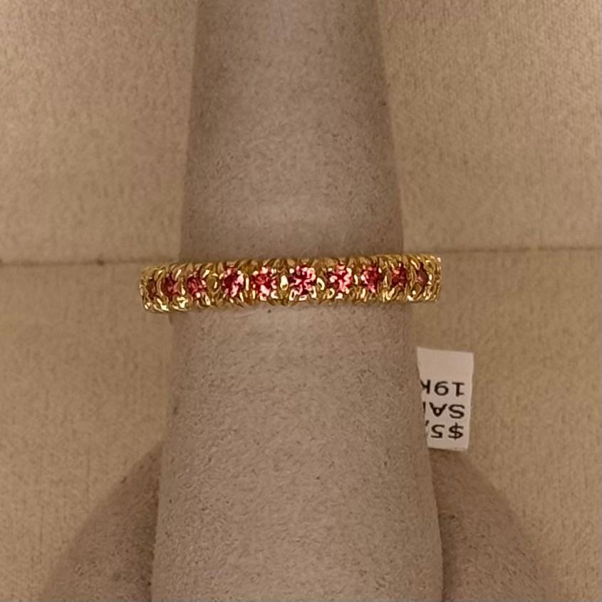 Eternity Band Ring with 1.25ctw Orange Sapphires in 19kt Yellow Gold