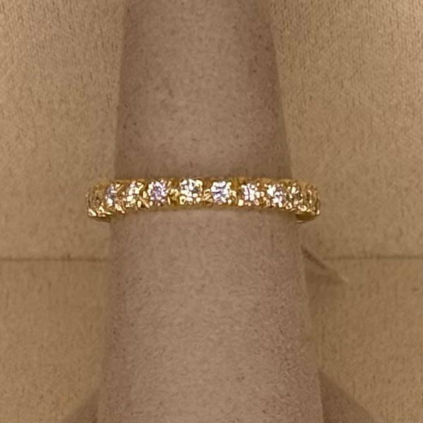 Closeup photo of Eternity Band Ring with 0.75ctw of White Diamonds in 19kt Yellow Gold