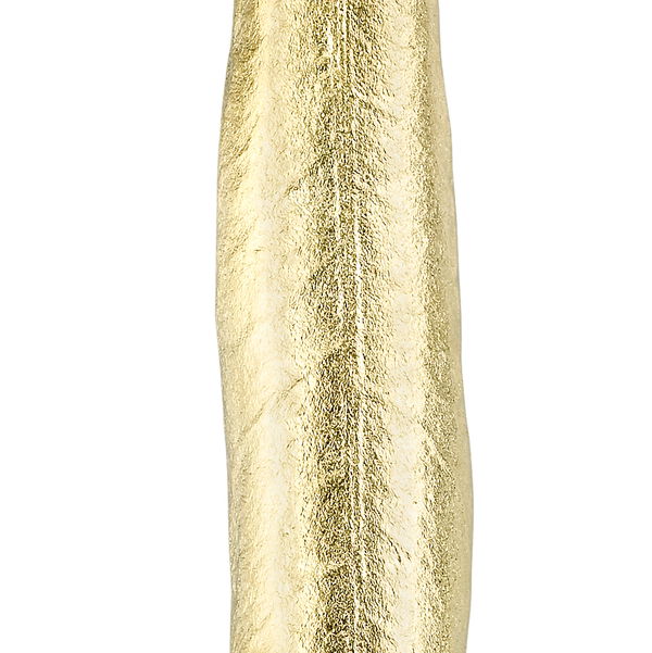 Large Olive Leaf Pendant with White Diamonds in 19kt Yellow Gold Closeup photo of Large Olive Leaf Pendant with White Diamonds in 19kt Yellow Gold