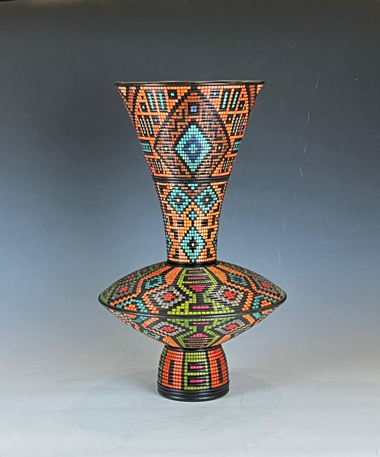 Geometric Profile Basket Illusion Tall Vessel
