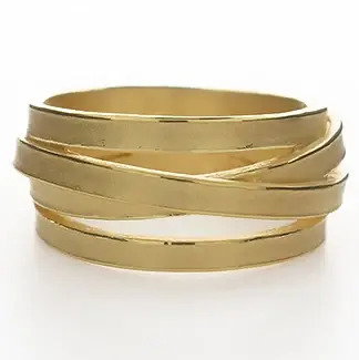 Closeup photo of Four Ribbon Band Ring in 18kt Yellow Gold