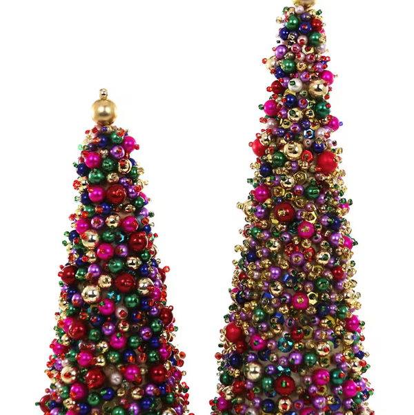 Closeup photo of Beaded Christmas Trees - Set of 2