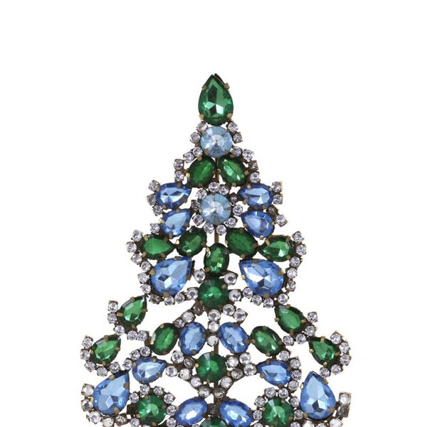 Closeup photo of Jeweled Christmas Tree - Emerald/Blue