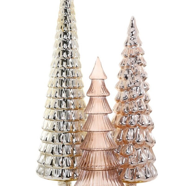 Closeup photo of Large Hue Christmas Trees - Neutral - Set of 3