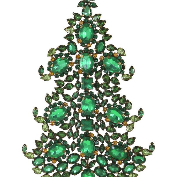 Closeup photo of Shimmering Jeweled Christmas Tree - Green