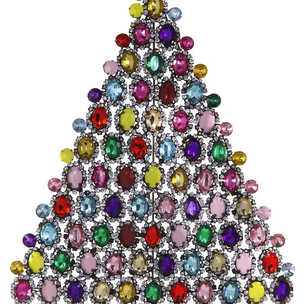 Closeup photo of Jeweled Christmas Tree - Large Rainbow