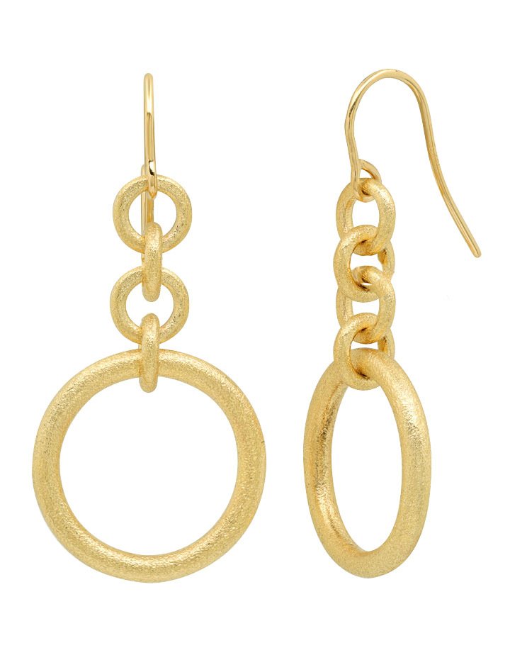 Embrace Circle Dangle Earrings in 18kt Yellow Gold