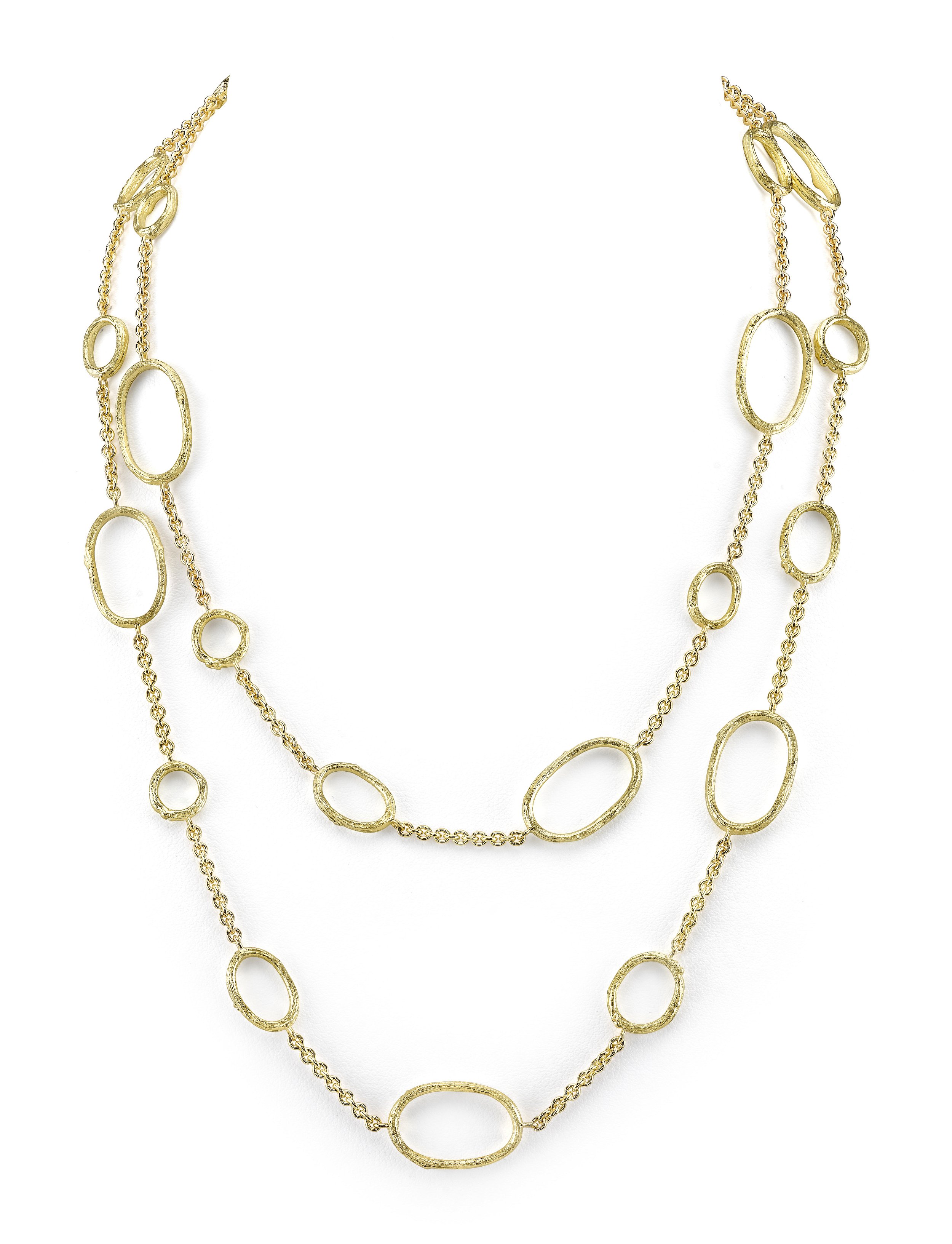 Olive Branch Link and Chain Necklace in 19kt Yellow Gold - 34.5 inches
